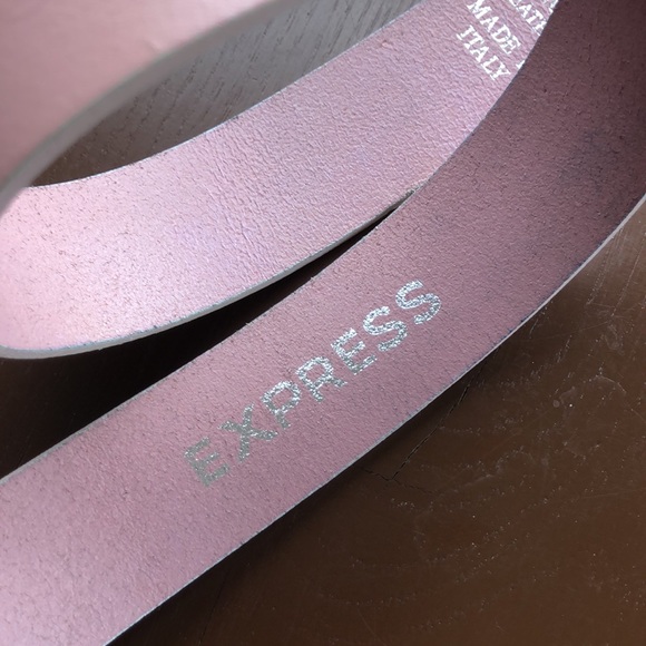 EXPRESS Pink Genuine Leather Belt Sz. MEDIUM Made in ITALY - Picture 5 of 5